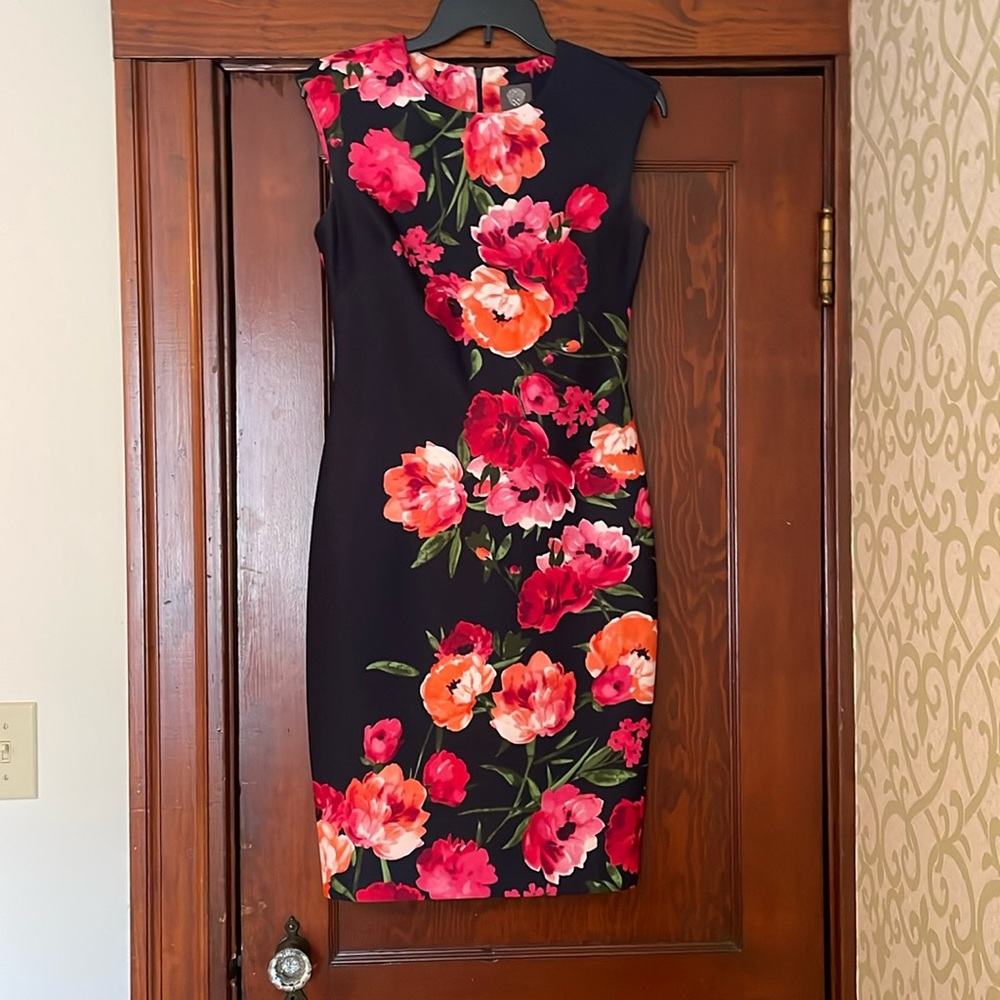 Navy with florals dress